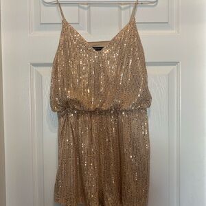 Gold Sequin Sleeveless Romper